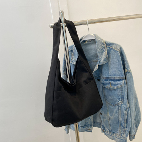 復古通勤單肩包大容量休閒帆布包ins女學生上課包手提袋上班拎包