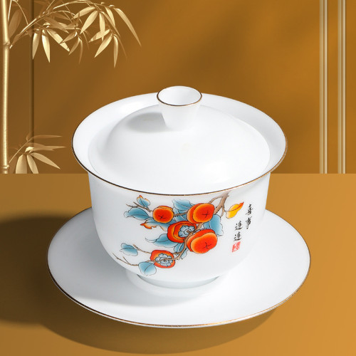 冰種高冰三才蓋碗不燙手白瓷茶碗泡茶杯子功夫茶具套裝敬茶碗 冰種高冰三才蓋碗不燙手白瓷茶碗泡茶杯子功夫茶具套裝敬茶碗