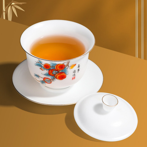 冰種高冰三才蓋碗不燙手白瓷茶碗泡茶杯子功夫茶具套裝敬茶碗 冰種高冰三才蓋碗不燙手白瓷茶碗泡茶杯子功夫茶具套裝敬茶碗