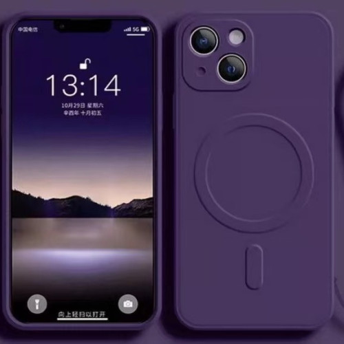 適用蘋果14手機殼iPhone13磁吸12液態矽膠Magsafe全包xsmax保護套