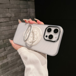 新品矽膠吸盤支架適用蘋果16pro手機殼套啤亞克力15波浪紋14磨砂