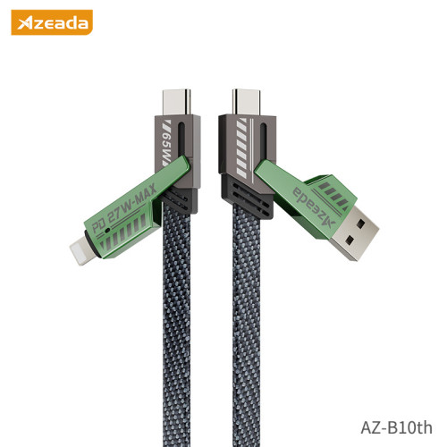 AZEADA65W四合一pd快充數據線尼龍編織充電線type-c65w筆電 AZEADA65W四合一pd快充數據線尼龍編織充電線type-c65w筆電