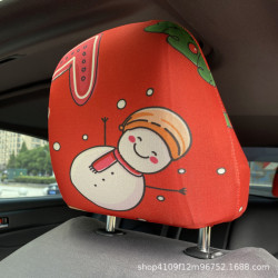 汽車彈力布藝頭枕套罩通用簡易防塵座椅套全包透氣薄款車座套