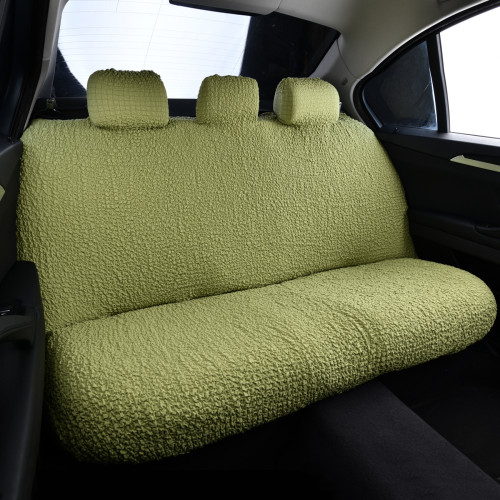 汽車座椅保護套褶皺泡泡布彈力連體坐墊四季通用防塵一體座套罩