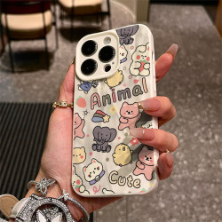 適用蘋果16pro手機殼可愛卡通iPhone16plus情侶可愛小動物16合集