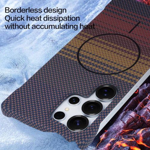 超薄無邊框適用三星S25Ultra手機殼碳纖維紋磁吸S24U膚感凱夫拉 超薄無邊框適用三星S25Ultra手機殼碳纖維紋磁吸S24U膚感凱夫拉