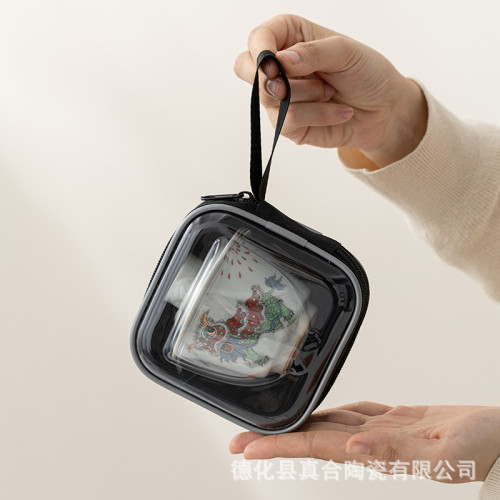 可攜式快客杯旅行茶具一壺兩杯蓋碗小套戶外泡茶杯活動禮品 可攜式快客杯旅行茶具一壺兩杯蓋碗小套戶外泡茶杯活動禮品