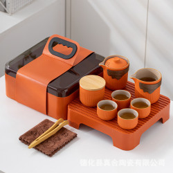 可攜式旅行茶具套裝戶外功夫茶具快客收納包套組商務禮品