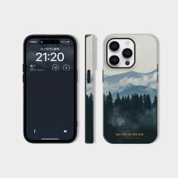 適用iPhone16蘋果15promax手機殼新款14華爲菲林高山遠景質感