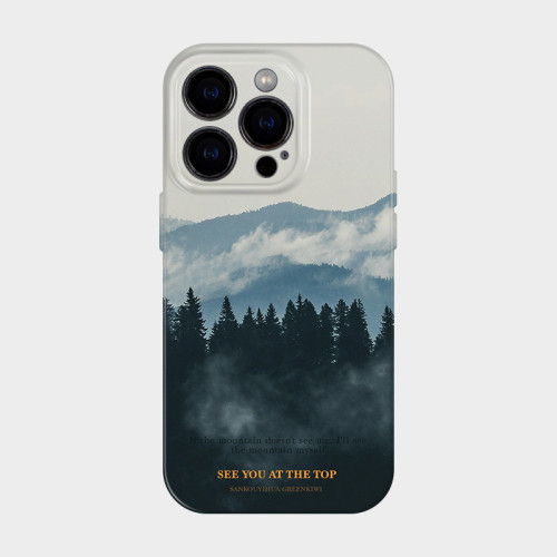 適用iPhone16蘋果15promax手機殼新款14華爲菲林高山遠景質感