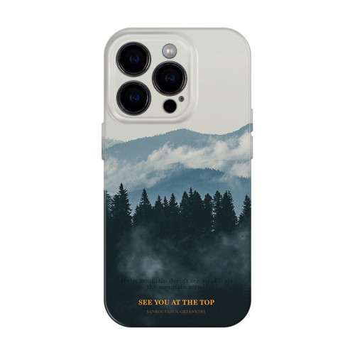 適用iPhone16蘋果15promax手機殼新款14華爲菲林高山遠景質感