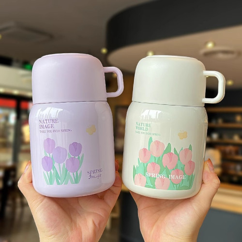 三福保溫牛奶杯豆漿杯早餐杯帶粥杯可攜式外帶杯子小2025新款帶蓋勺 三福保溫牛奶杯豆漿杯早餐杯帶粥杯可攜式外帶杯子小2025新款帶蓋勺