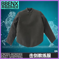 擊劍教練服牛皮長袖訓練服教練擊劍器材花劍重劍帆布短袖教練訓練