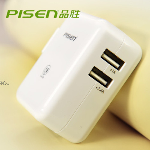 品勝 適用蘋果iPhone6S雙USB充電器5V安卓手機iPad快速充電插頭 品勝 適用蘋果iPhone6S雙USB充電器5V安卓手機iPad快速充電插頭