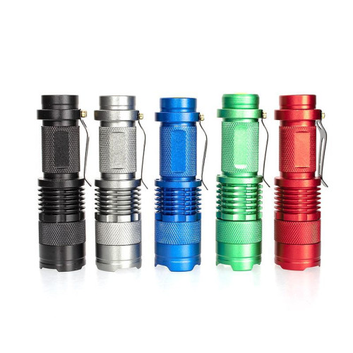 Q5調光迷你強光手電SK68兩用電源14500/AA伸縮變焦手電筒
