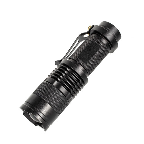 Q5調光迷你強光手電SK68兩用電源14500/AA伸縮變焦手電筒