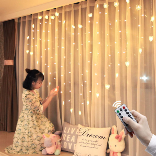發光滿天星星愛心窗簾冰條LED彩燈七夕求婚表白氛圍室內布置裝飾 發光滿天星星愛心窗簾冰條LED彩燈七夕求婚表白氛圍室內布置裝飾