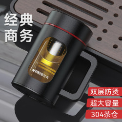 禮品大容量玻璃杯透明辦公帶手柄泡茶水杯可攜式商務耐熱水杯子