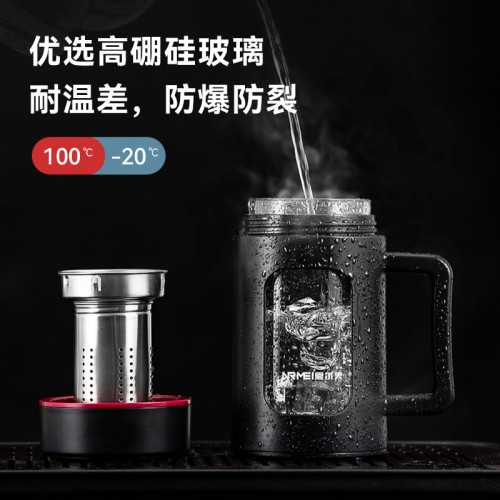 禮品大容量玻璃杯透明辦公帶手柄泡茶水杯可攜式商務耐熱水杯子 禮品大容量玻璃杯透明辦公帶手柄泡茶水杯可攜式商務耐熱水杯子