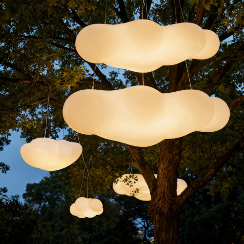 裝飾led雲朵吊燈遙控七彩韓式漂浮白雲咖啡廳酒店客廳臥室PE吊燈