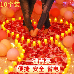 發光蠟燭LED彩燈串七夕情人節生日表白氛圍裝飾布置室內道具用品