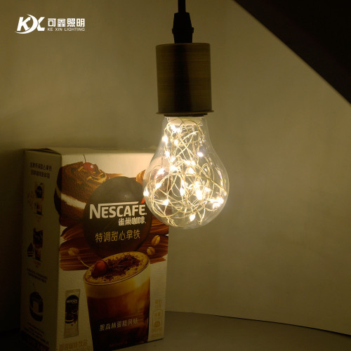 LED銅線燈泡玻璃A60E272.4m24珠節日喜慶聖誕氛圍裝飾燈暖光