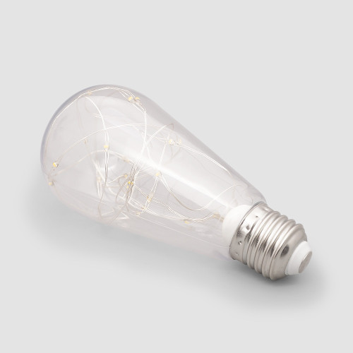 LED銅線燈泡塑膠ST64E272.4m24珠暖光節日喜慶聖誕裝飾燈