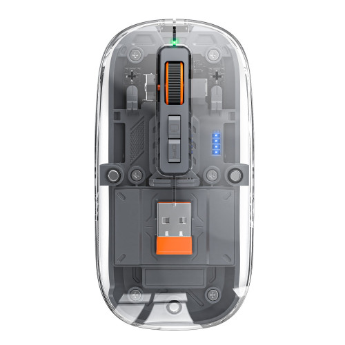 M136透明無線藍牙三模滑鼠可充電磁吸創意禮品筆記型電腦辦公滑鼠 M136透明無線藍牙三模滑鼠可充電磁吸創意禮品筆記型電腦辦公滑鼠