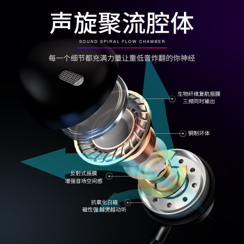 耳機新款高音質k歌遊戯入耳式線控帶麥適用電競手機電腦有線