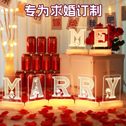 發光marry me字母led彩燈牌擺件七夕求婚表白氛圍浪漫布置小夜燈 發光marry me字母led彩燈牌擺件七夕求婚表白氛圍浪漫布置小夜燈