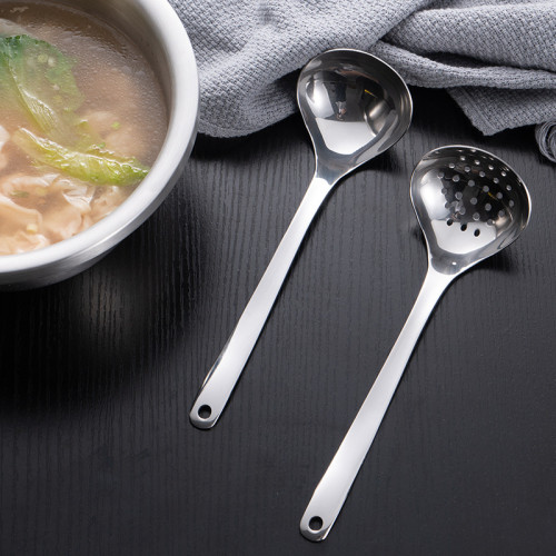 304不鏽鋼湯勺漏勺加深加寬火鍋漏勺 廚房用具火鍋勺套裝