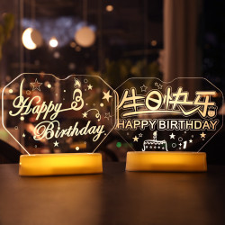 發光生日快樂LED燈牌字母燈擺件室內桌面氛圍裝飾布置場景小夜燈