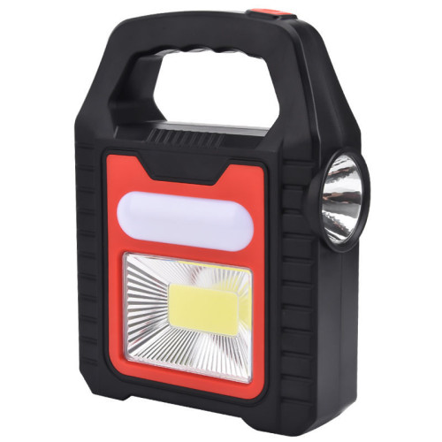 太陽能手提COB工作燈露營泛光充電探照LED手電筒營地