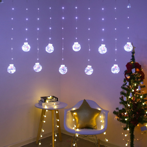 聖誕LED銅線燈許願球窗簾燈彩燈心願球冰條燈網紅燈婚慶節日裝飾 聖誕LED銅線燈許願球窗簾燈彩燈心願球冰條燈網紅燈婚慶節日裝飾