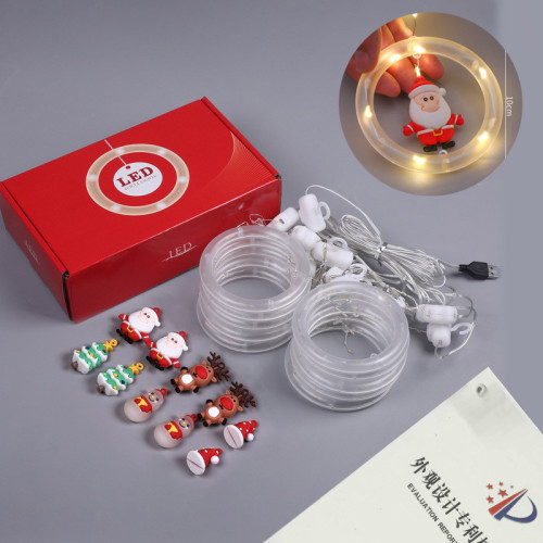 發光許願環冰條led彩燈聖誕節氛圍室內窗簾場景裝飾布置掛件 發光許願環冰條led彩燈聖誕節氛圍室內窗簾場景裝飾布置掛件