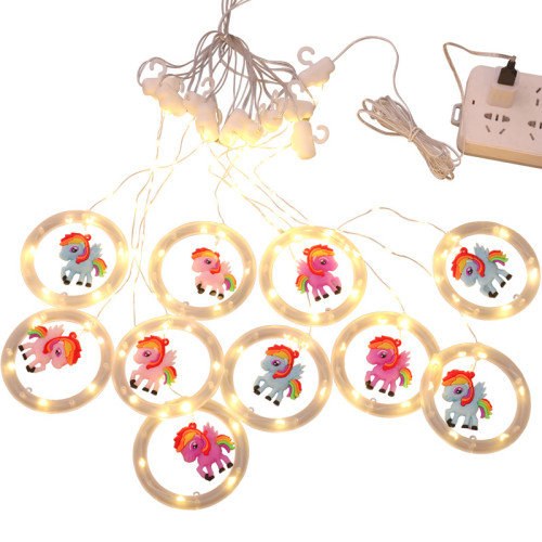 發光卡通獨角獸冰條LED彩燈串生日表白氛圍USB款房間窗簾布置裝飾 發光卡通獨角獸冰條LED彩燈串生日表白氛圍USB款房間窗簾布置裝飾