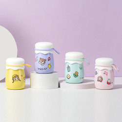 布兒童迷你布丁貼紙保溫杯手提大肚小杯子學生寶寶杯可愛