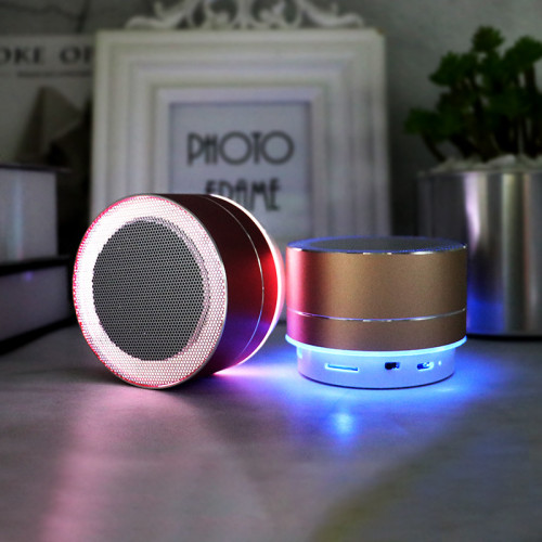 金屬A10藍牙音響手機電腦音箱led內存卡發光小Logo禮品可攜式立體聲