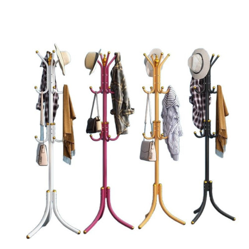 落地衣帽架家用臥室置物架客廳掛衣服架子簡易掛包架入戶收納架子 落地衣帽架家用臥室置物架客廳掛衣服架子簡易掛包架入戶收納架子