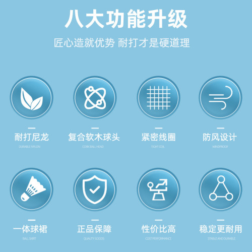 李甯羽毛球塑膠尼龍球6衹裝訓練球室外防風球AN01軟木球防風耐用 李甯羽毛球塑膠尼龍球6衹裝訓練球室外防風球AN01軟木球防風耐用