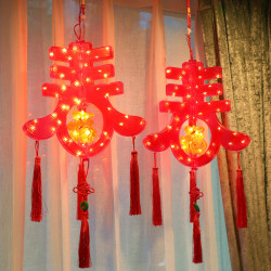 發光立體春字LED彩燈掛件2025過年喜慶氛圍室內窗簾裝飾布置掛飾