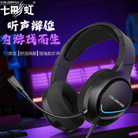 適用七彩虹H800頭戴式發光耳機麥克風電腦筆電遊戯usb電競可閉