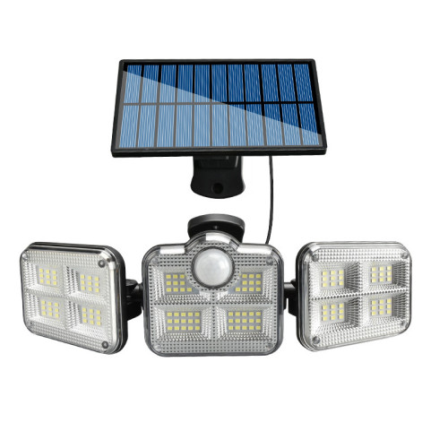 新款三頭太陽能感應燈人體感應室外庭院燈花園燈戶外防水路燈 新款三頭太陽能感應燈人體感應室外庭院燈花園燈戶外防水路燈