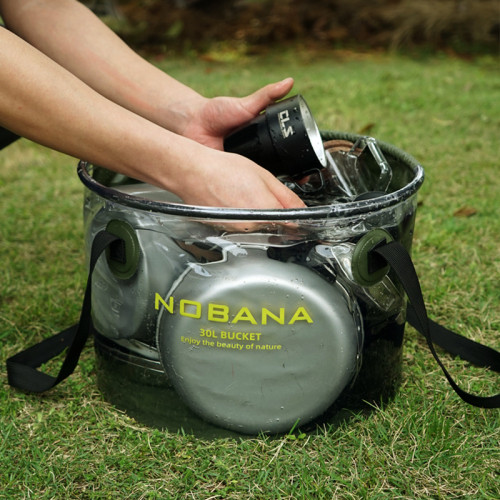 NOBANA新款戶外折疊水桶露營遊可攜式燒烤洗菜洗碗桶伸縮釣魚桶