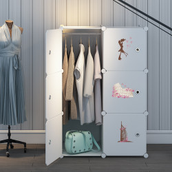簡易衣櫃家用臥室衣櫥儲物櫃單人宿舍出租房小型組裝塑膠收納櫃子