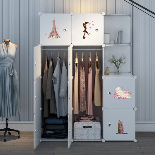 簡易衣櫃家用臥室衣櫥儲物櫃單人宿舍出租房小型組裝塑膠收納櫃子 簡易衣櫃家用臥室衣櫥儲物櫃單人宿舍出租房小型組裝塑膠收納櫃子