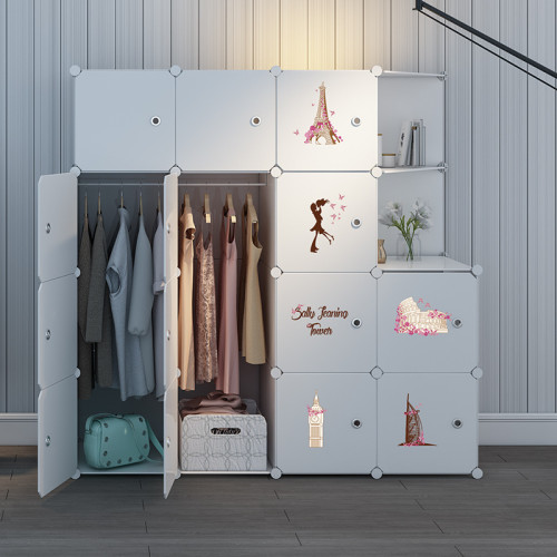 簡易衣櫃家用臥室衣櫥儲物櫃單人宿舍出租房小型組裝塑膠收納櫃子 簡易衣櫃家用臥室衣櫥儲物櫃單人宿舍出租房小型組裝塑膠收納櫃子