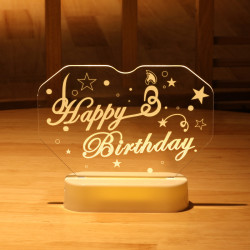 發光Happy birthday字母led彩燈牌擺件室內生日裝飾布置小夜燈