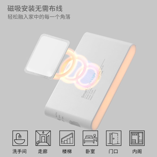 智能感應小夜燈LED紅外光感夜燈TypeC充電磁吸式無線感應小夜燈 智能感應小夜燈LED紅外光感夜燈TypeC充電磁吸式無線感應小夜燈