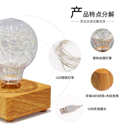 LED小夜燈氛圍台燈銅線燈臥室客房書房溫馨USB充電隨身攜帶小台燈 LED小夜燈氛圍台燈銅線燈臥室客房書房溫馨USB充電隨身攜帶小台燈